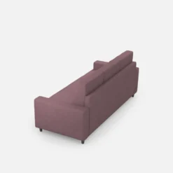 Divano 208x85cm design a tre posti con bracciolo moderno quadrato idrorepellente prugna DI14