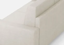 Divano 208x85cm design a tre posti con bracciolo moderno quadrato idrorepellente bianco latte DI14