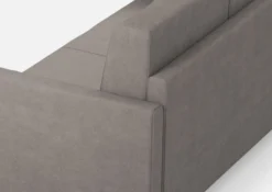 Divano 198x85cm design a tre posti tessuto idrorepellente grigio DI25