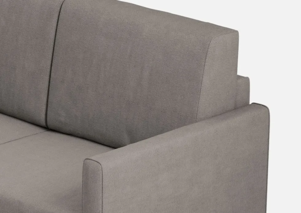 Divano 198x85cm design a tre posti tessuto idrorepellente grigio DI25