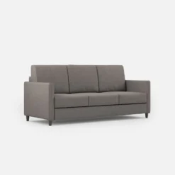 Divano 198x85cm design a tre posti tessuto idrorepellente grigio DI25