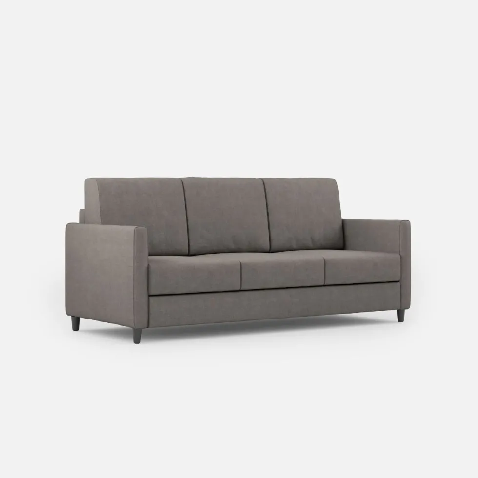 Divano 198x85cm design a tre posti tessuto idrorepellente grigio DI25