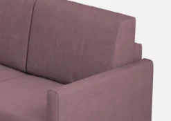 Divano 198x85cm design a tre posti tessuto idrorepellente prugna DI25
