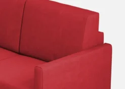 Divano 198x85cm design a tre posti tessuto idrorepellente rosso DI25