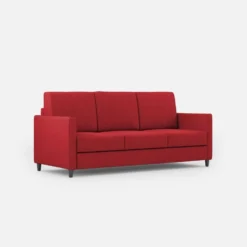 Divano 198x85cm design a tre posti tessuto idrorepellente rosso DI25