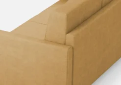 Divano 198x85cm design a tre posti tessuto idrorepellente ocra DI25