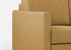 Divano 198x85cm design a tre posti tessuto idrorepellente ocra DI25