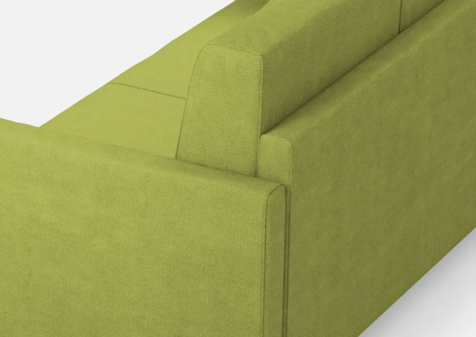 Divano 198x85cm design a tre posti tessuto idrorepellente verde DI25