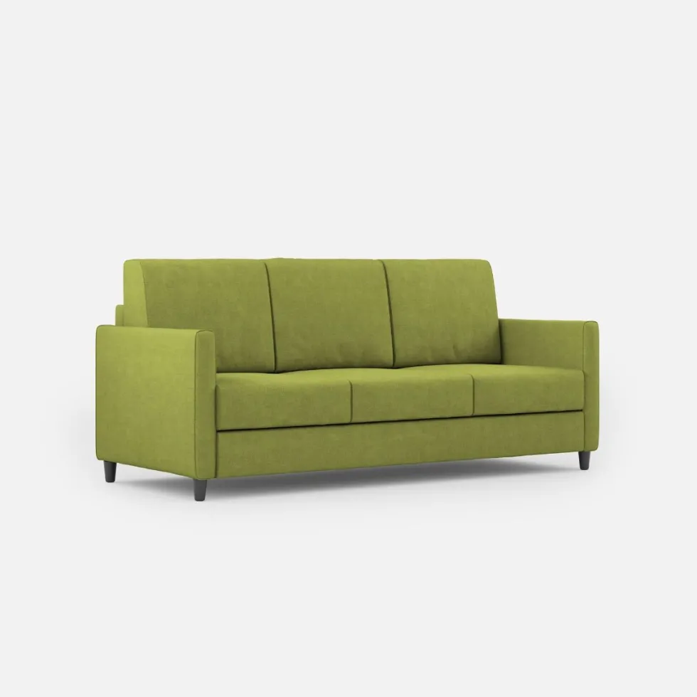 Divano 198x85cm design a tre posti tessuto idrorepellente verde DI25