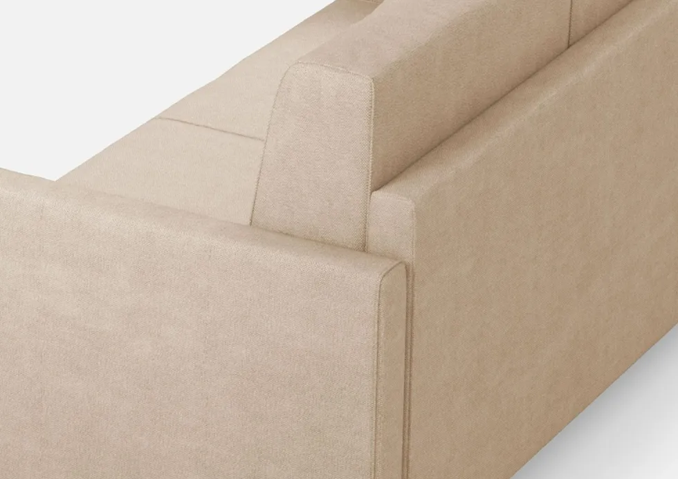 Divano 198x85cm design a tre posti tessuto idrorepellente beige DI25