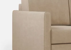 Divano 198x85cm design a tre posti tessuto idrorepellente beige DI25