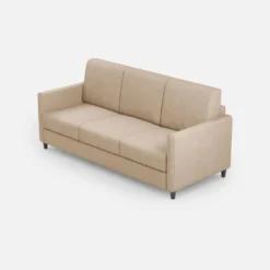 Divano 198x85cm design a tre posti tessuto idrorepellente beige DI25