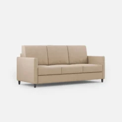 Divano 198x85cm design a tre posti tessuto idrorepellente beige DI25