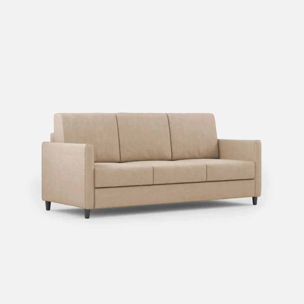 Divano 198x85cm design a tre posti tessuto idrorepellente beige DI25