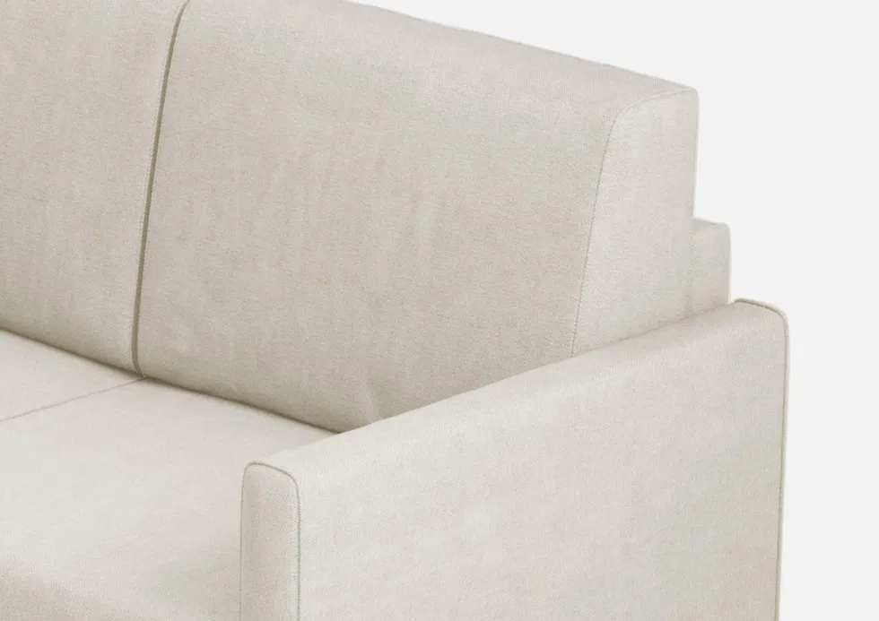 Divano 198x85cm design a tre posti tessuto idrorepellente bianco latte DI25