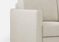 Divano 198x85cm design a tre posti tessuto idrorepellente bianco latte DI25