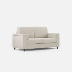 Divano 148x85 design a due posti con bracciolo squadrato bianco latte DI1