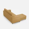 Divano 208x85 design a tre posti con bracciolo squadrato e pouf idrorepellente ocra DI6