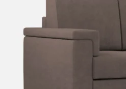 Divano 208x85 design a tre posti con bracciolo squadrato e pouf idrorepellente talpa DI6