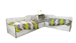 Letti singoli a contenitore con baule bianco legno 90x200 LI40
