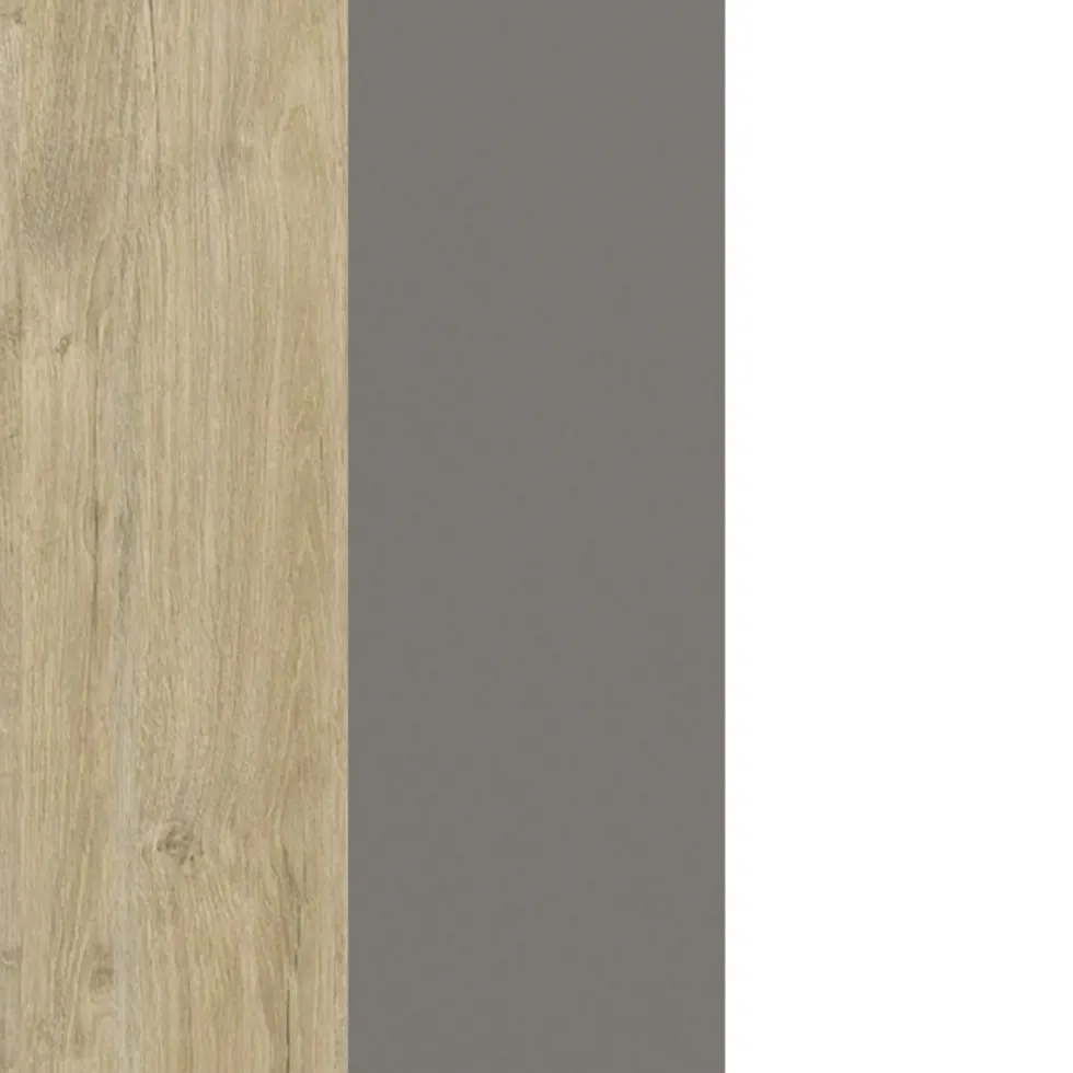 Letto a castello contenitore con scaletta 90x200 cm rovere bianco e grigio LG70