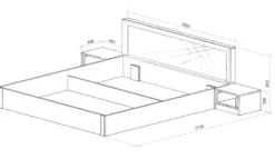 Letto a contenitore matrimoniale bianco e wengè LU9