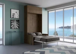 Letto alla francese con divano e pensile a vasistas KNT12