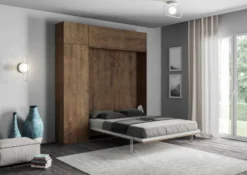 Letto alla francese con pensili a colonna e vasistas KNT9