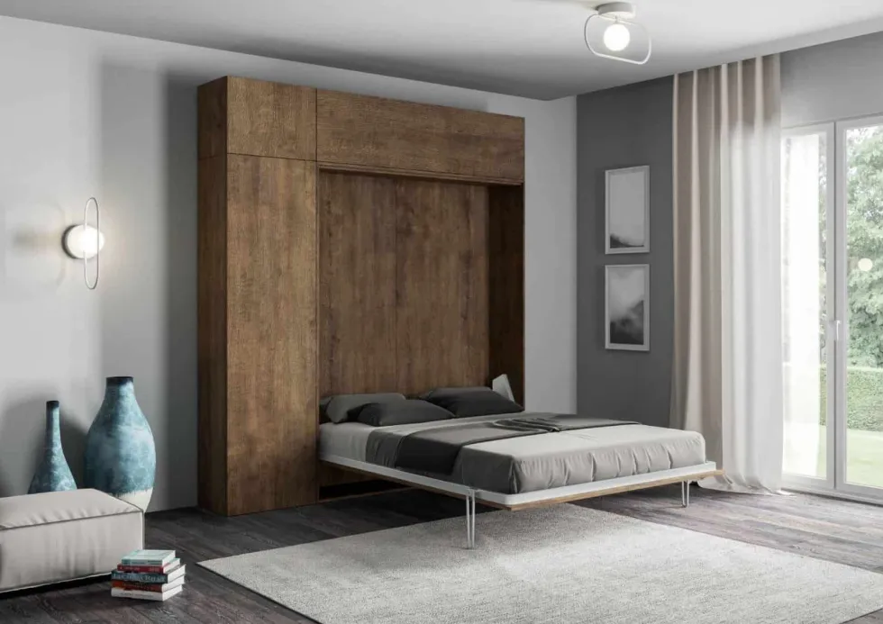 Letto alla francese con pensili a colonna e vasistas KNT9
