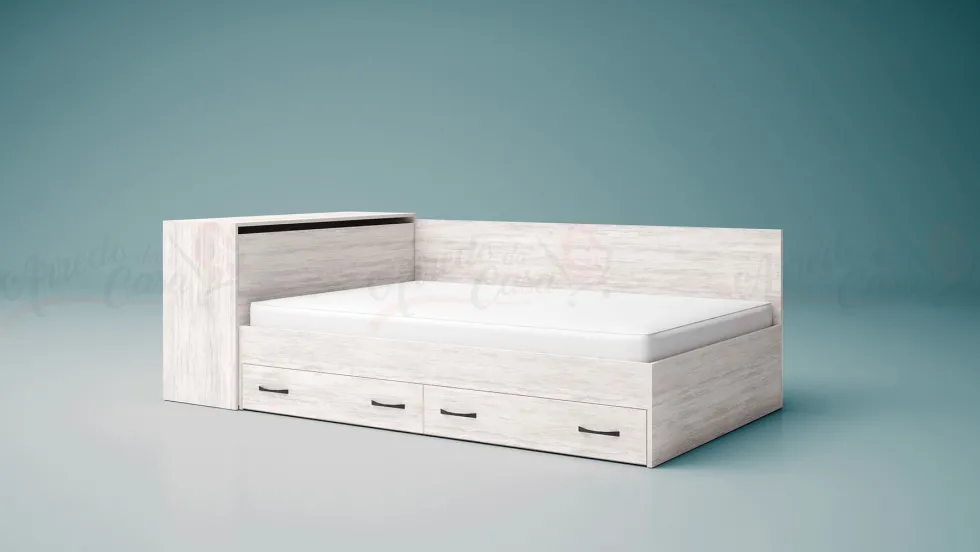 Letto a una piazza e mezza 120x190 contenitore LG3