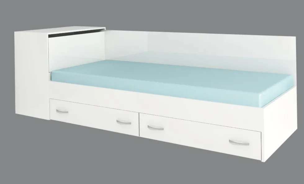 Letto a una piazza e mezza 120x190 contenitore LG3