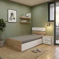 Letto con contenitore e comodino LCI3