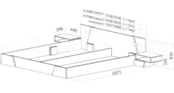 Letto contenitore matrimoniale nero e rovere LU40