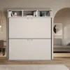 Letto doppio a scomparsa bianco frassino KNDL