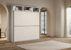 Letto doppio a scomparsa bianco frassino KNDL