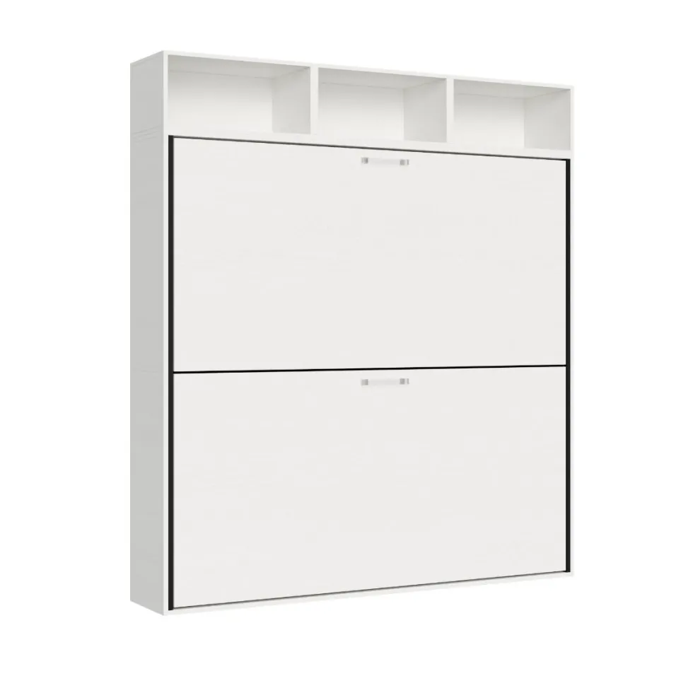 Letto doppio a scomparsa bianco frassino KNDL