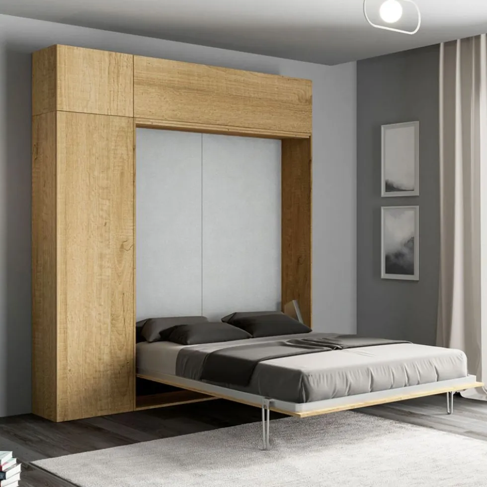 Letto matrimoniale a scomparsa con pensili KNT17