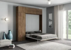 Letto matrimoniale a scomparsa con pensili KNT17
