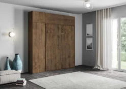 Letto matrimoniale a scomparsa con pensili KNT17