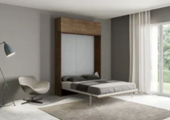 Letto matrimoniale a scomparsa con pensile a vasistas KNT19