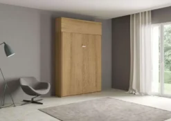 Letto matrimoniale a scomparsa con pensile a vasistas KNT19