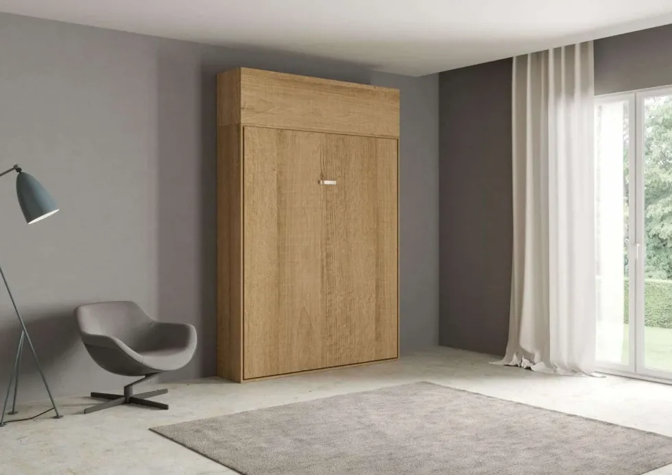 Letto matrimoniale a scomparsa con pensile a vasistas KNT19