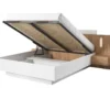 Letto matrimoniale contenitore con comodini e luci LED 160X200cm bianco e rovere LLK13