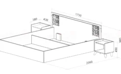 Letto matrimoniale contenitore rovere e bianco lucido LU39