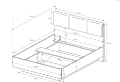 Letto matrimoniale contenitore 160X200cm bianco lucido LLK1