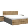 Letto matrimoniale contenitore moderno 160x200 cm in rovere cannettato e grafite LG75