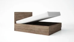 Letto matrimoniale contenitore marrone effetto legno 160x200 LG57