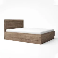 Letto matrimoniale contenitore marrone effetto legno 160x200 LG57