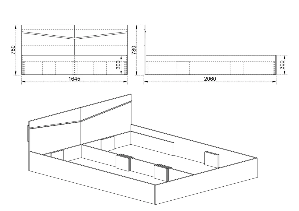 Letto matrimoniale economico 160x200 LI 2008