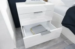 Letto matrimoniale elegante bianco lucido LI4